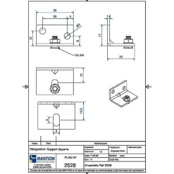 Support équerre pour fixation murale du rail - MANTION - CADETTE 2528