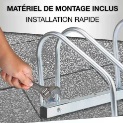 Support Vélo Râtelier DUNLOP - Range Vélo Sol ou Mural 4 Vélos - Support Garage Compact & Robuste - Montage Facile