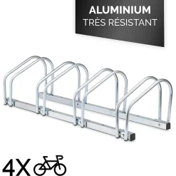 Support Vélo Râtelier DUNLOP - Range Vélo Sol ou Mural 4 Vélos - Support Garage Compact & Robuste - Montage Facile