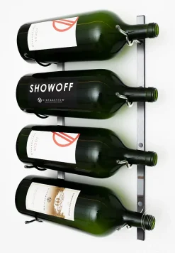Supports à grandes bouteilles de vin (4 Bouteilles) nickel