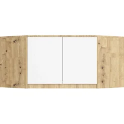Surmeuble pour armoire AKORD S100 Chêne Artisan 100 cm 2 portes façade Blanche 3 étagères 100x50x55 cm