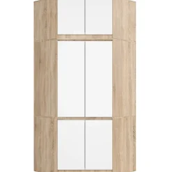 Surmeuble pour armoire AKORD S100 Chêne Sonoma 100 cm 2 portes façade Blanche 3 étagères 100x50x55 cm