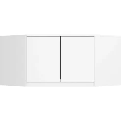 Surmeuble pour armoire AKORD S100 Blanc 100 cm 2 portes façade Blanche 3 étagères 100x50x55 cm