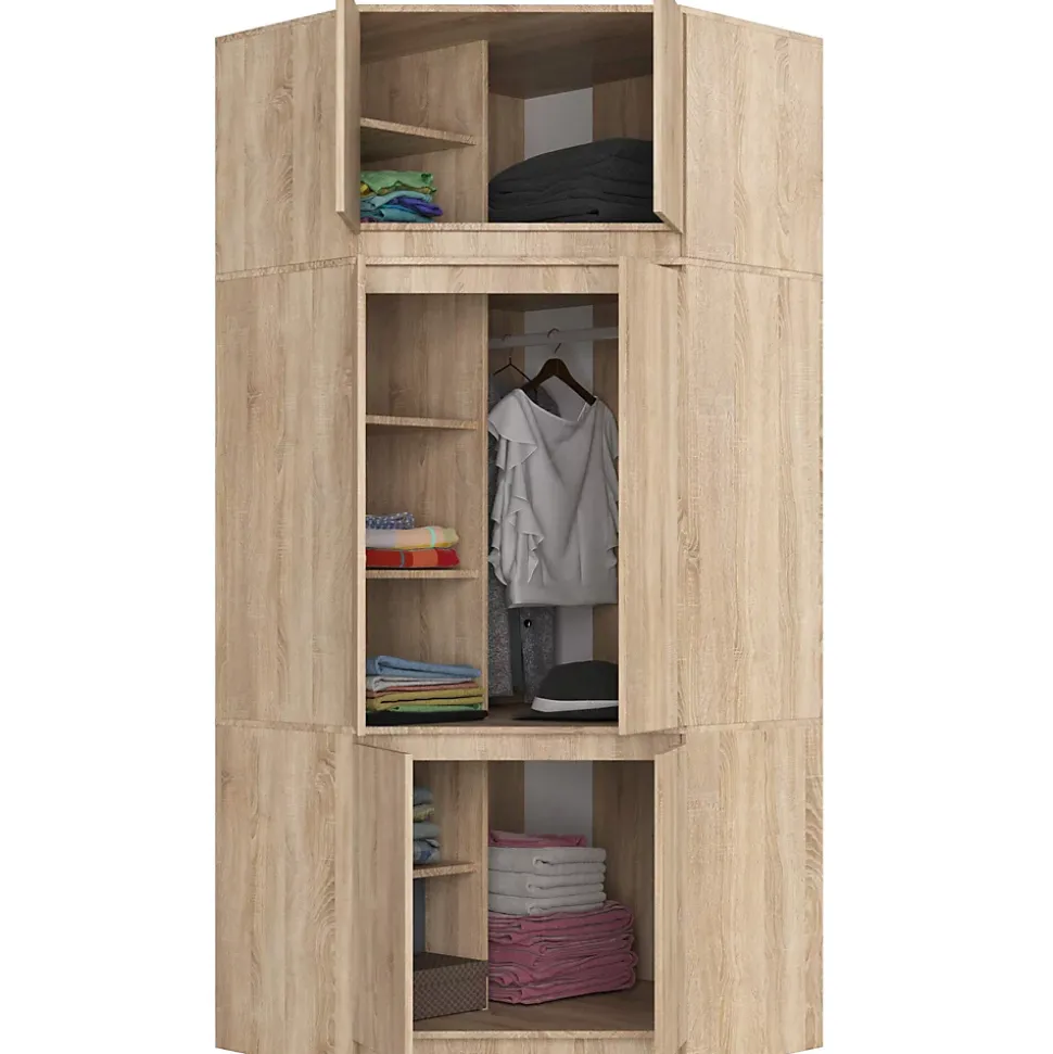Surmeuble pour armoire AKORD S100 Chêne Sonoma 100 cm 2 portes 3 étagères 100x50x55 cm