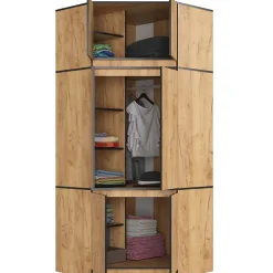 Surmeuble pour armoire AKORD S100 Chêne Craft 100 cm 2 portes 3 étagères 100x50x55 cm