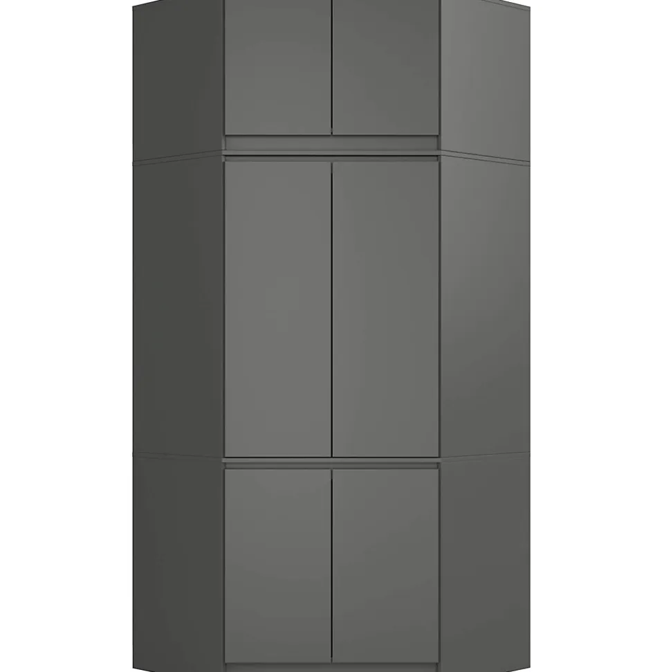 Surmeuble pour armoire AKORD S100 Gris Graphite 100 cm 2 portes 3 étagères 100x50x55 cm