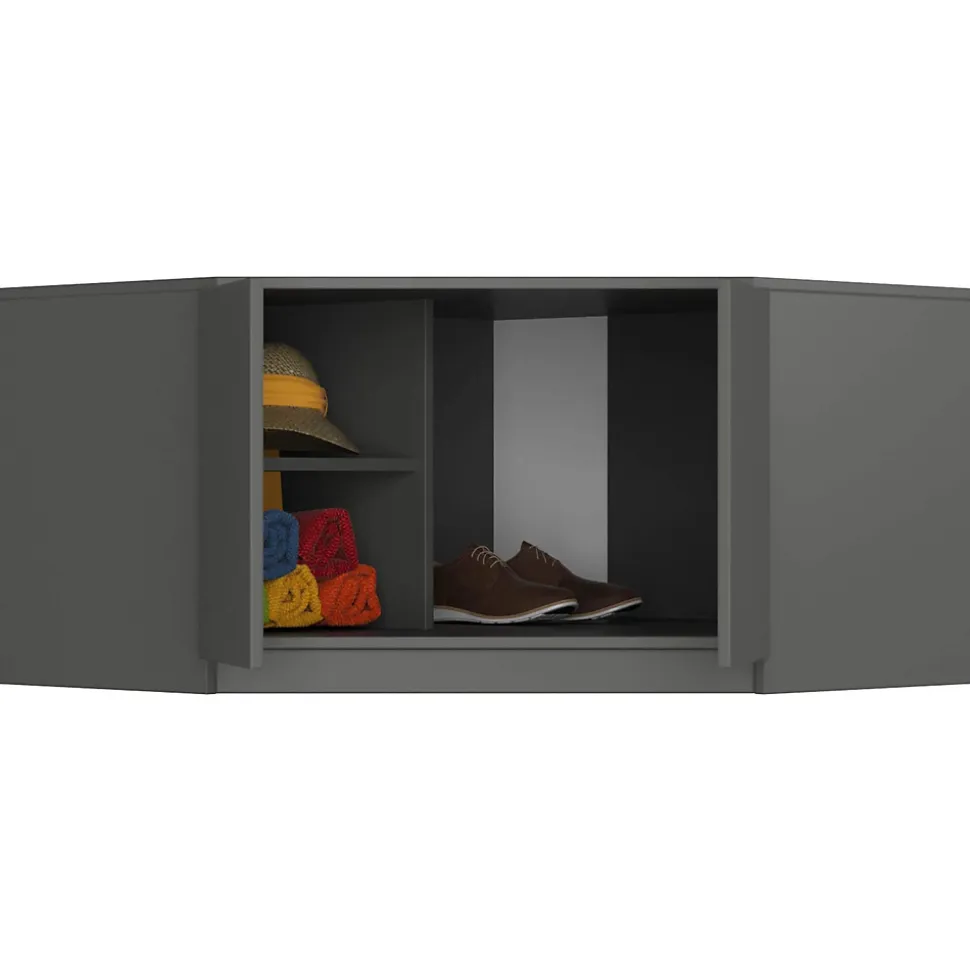 Surmeuble pour armoire AKORD S100 Gris Graphite 100 cm 2 portes 3 étagères 100x50x55 cm