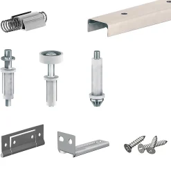 Système coulissant pliant SLID'UP 200 pour porte de placard 4 panneaux - rail 1213 mm - 14 kg