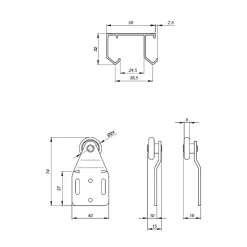 Système coulissant SLID'UP 110 pour 2 portes de placard - rail 1,8 m - 45 kg