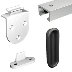 Système coulissant SLID'UP 1900 pour 2 portes de placard - rail 1 m aluminium - 6 kg