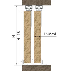 Système coulissant SLID'UP 1900 pour 2 portes de placard - rail 1,5 m aluminium - 6 kg