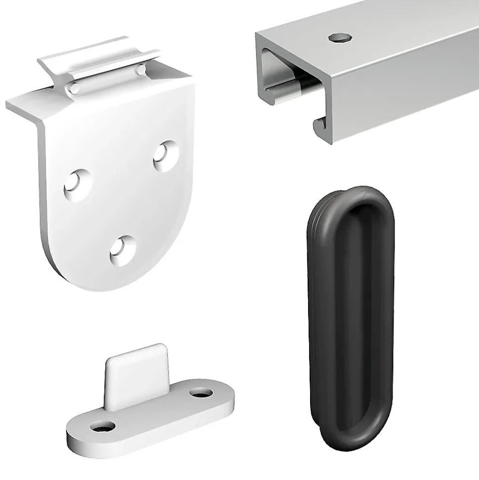 Système coulissant SLID'UP 1900 pour 2 portes de placard - rail 1,5 m aluminium - 6 kg