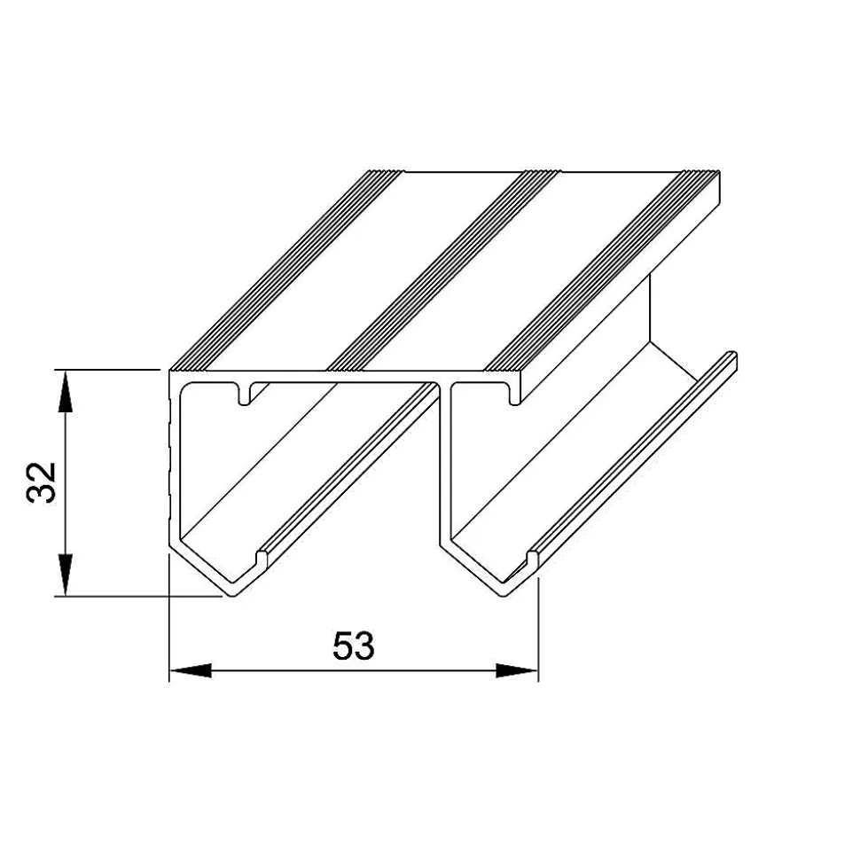 Système coulissant SLID'UP 110 pour 2 ou 3 portes de placard - rail 1,94 m - 45 kg