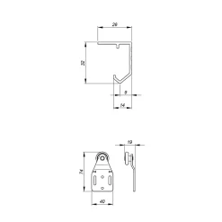 Système coulissant SLID'UP 120 pour 1 porte de placard - rail 1,5 m - 45 kg