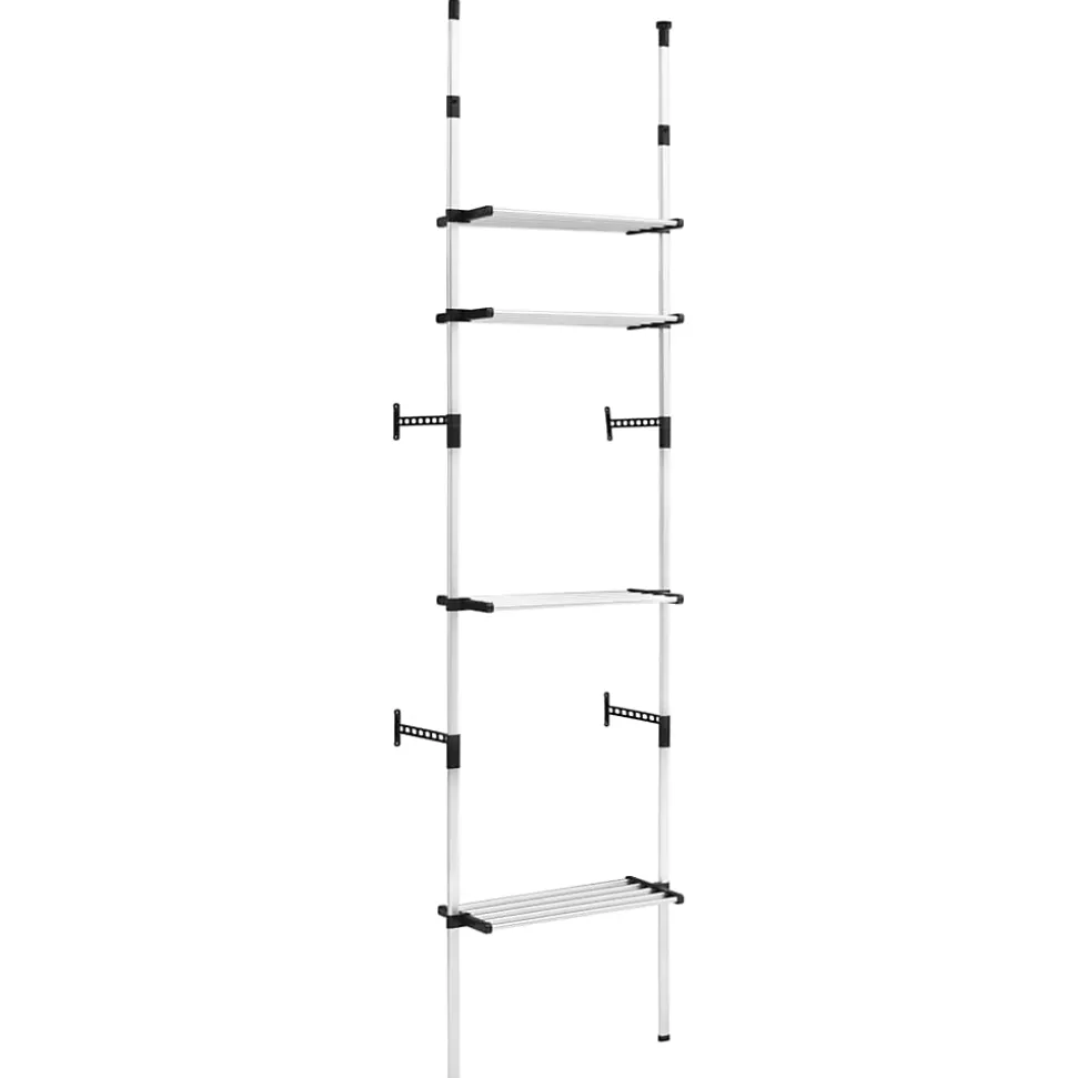 Système de garde-robe télescopique avec étagères Aluminium vidaXL