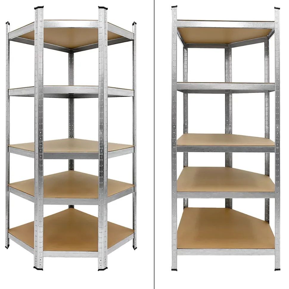 Système d'Etageres d'Angle Robuste Set 3x, 2 Etageres de Stockage 180x90x40 cm