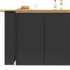 Table à Manger - Buffet Pivotant avec 2 Portes et 2 Tiroirs, Meuble de Rangement MDF 138-203x39x105 cm, Noir + Naturel