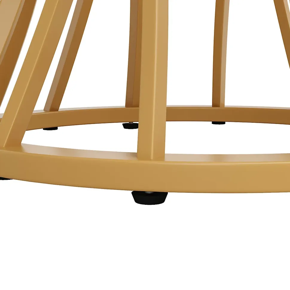 Table à manger ronde 80 cm effet marbre pour 4 à 6 personnes avec pieds dorés