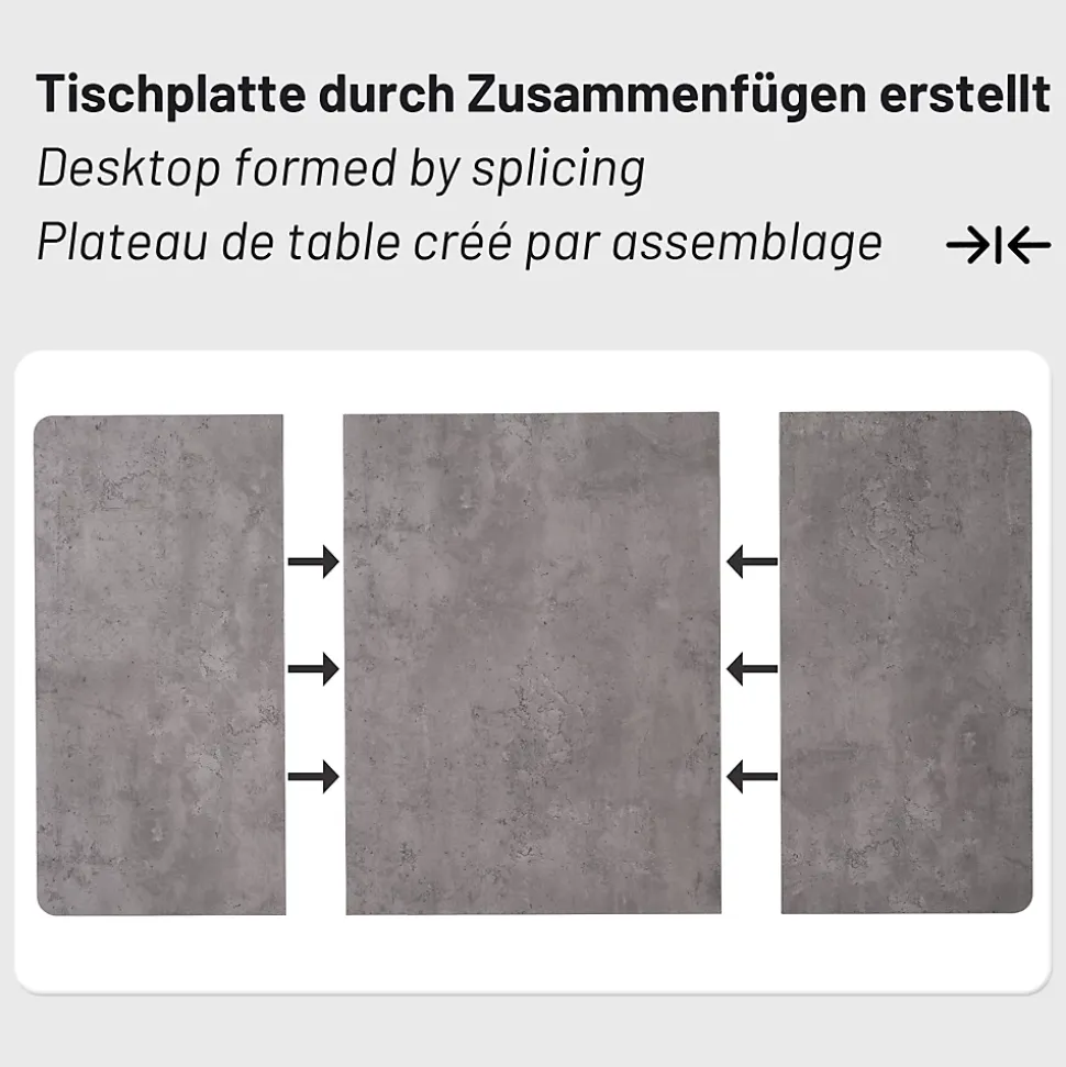 Table à manger 140x80 cm effet marbre avec pieds réglables - Gris