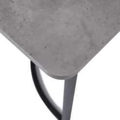 Table à manger 140x80 cm effet marbre avec pieds réglables - Gris