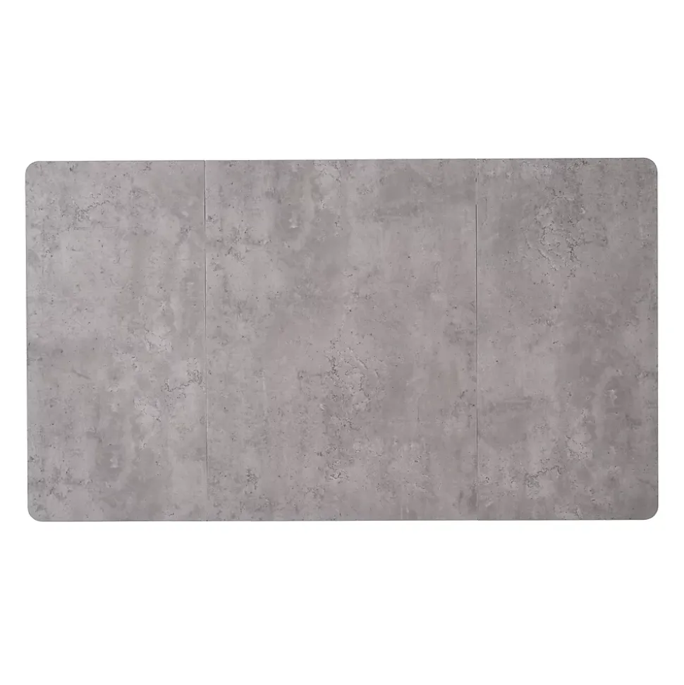 Table à manger 140x80 cm effet marbre avec pieds réglables - Gris