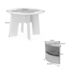 Table avec ardoise et 4 chaises avec rangement pour enfant