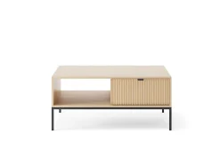 Table basse : chêne Vicenza, Noir, 104 x 46 x 68 cm, poignées Noires