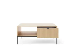 Table basse : chêne Vicenza, Noir, 104 x 46 x 68 cm, poignées Noires