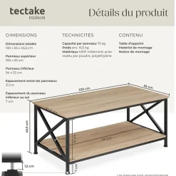 Table basse salon Style industriel