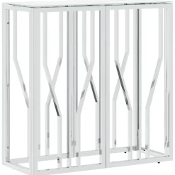 Table console argenté 70x30x70 cm acier inoxydable et verre vidaXL