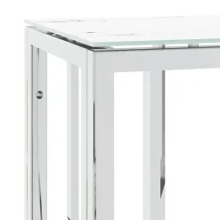 Table console argenté 70x30x70 cm acier inoxydable et verre vidaXL