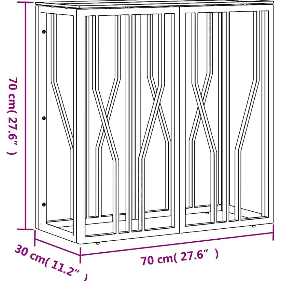 Table console argenté 70x30x70 cm acier inoxydable et verre vidaXL
