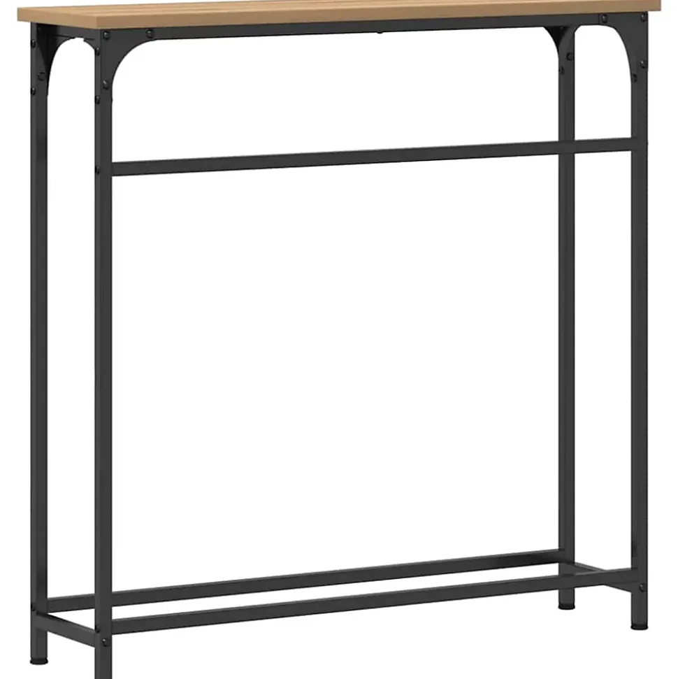 Table console avec étagère Chêne artisanal 75 x 19,5 x 75 cm vidaXL