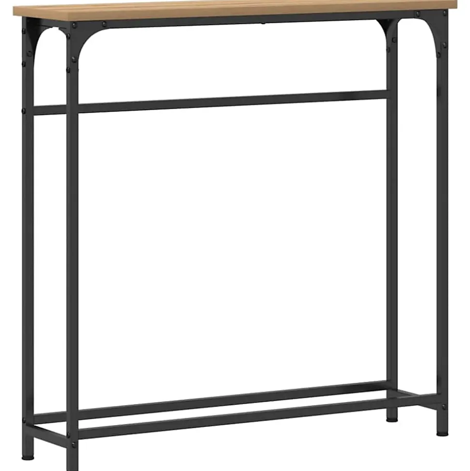 Table console avec étagère Chêne artisanal 75 x 19,5 x 75 cm vidaXL