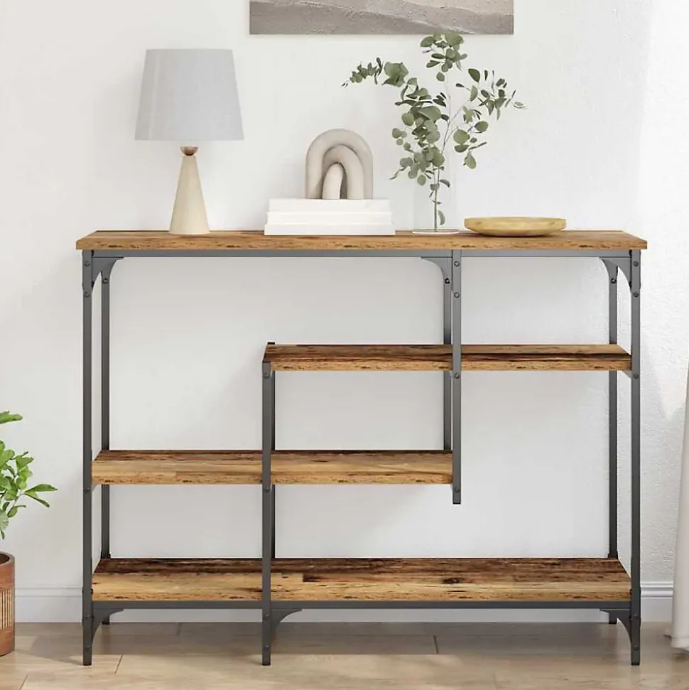 Table Console avec étagère Bois ancien 100 x 35 x 75 cm vidaXL