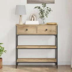 Table console avec tiroir Chêne artisanal 72,5 x 25 x 75 cm vidaXL
