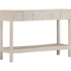 Table console blanc 110x35x75 cm bois de manguier solide vidaXL