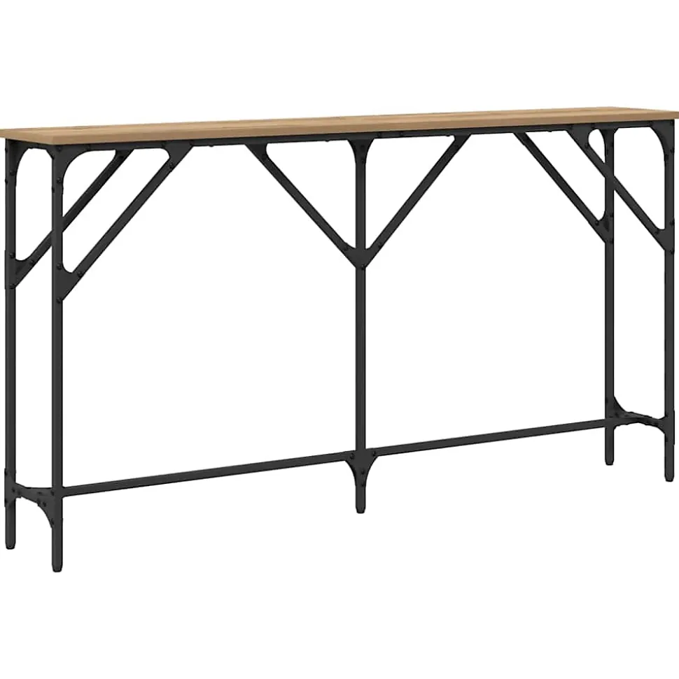 Table console chêne artisanal 140 x 23 x 75 cm vidaXL