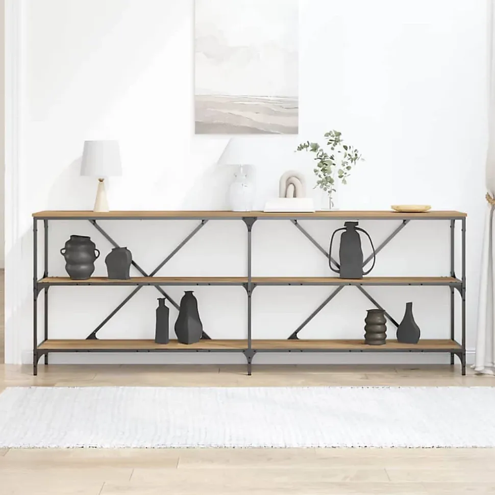 Table console Chêne artisan 200 x 30 x 75 cm Bois d'ingénierie vidaXL