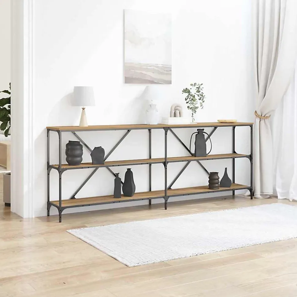 Table console Chêne artisan 200 x 30 x 75 cm Bois d'ingénierie vidaXL
