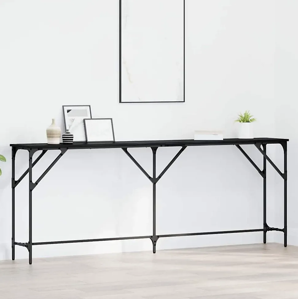 Table console Chêne noir 200 x 29 x 75 cm vidaXL