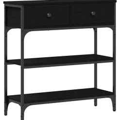 Table console Chêne noir 72,5 x 25 x 75 cm Bois d'ingénierie vidaXL