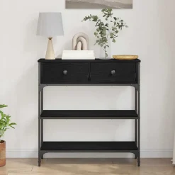 Table console Chêne noir 72,5 x 25 x 75 cm Bois d'ingénierie vidaXL