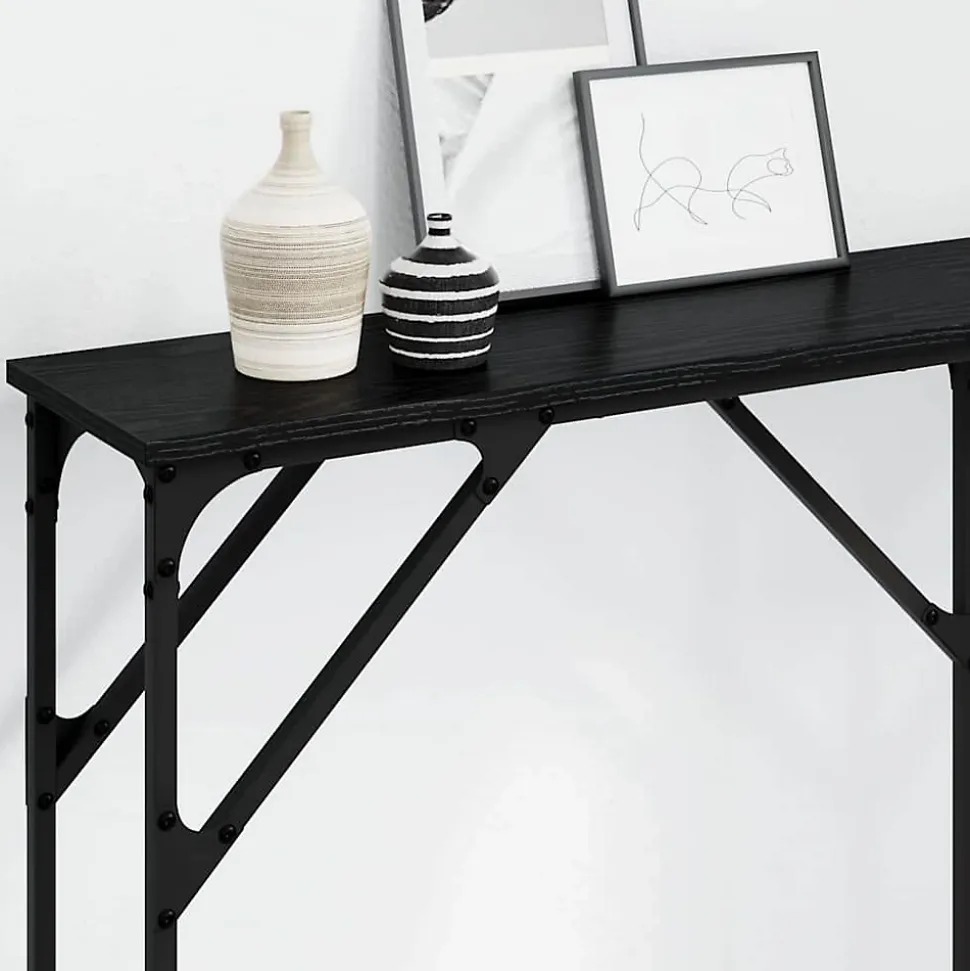 Table console Chêne noir 140 x 23 x 75 cm vidaXL