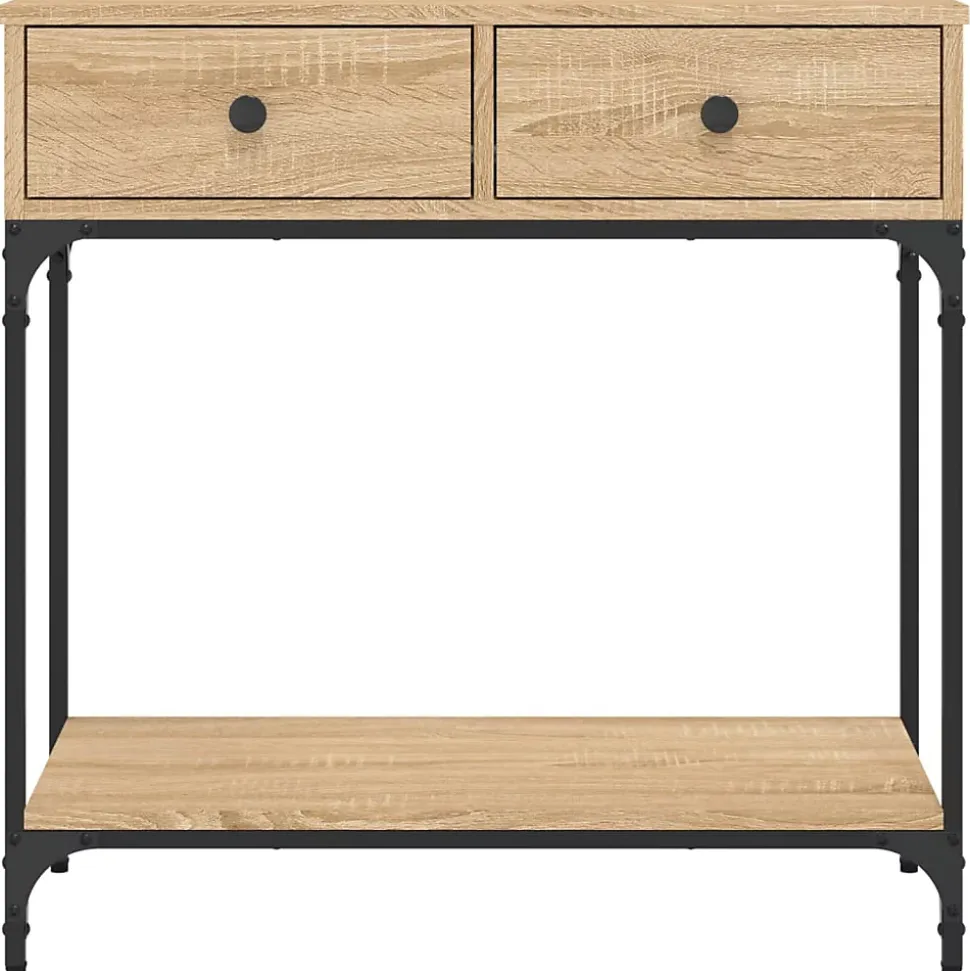 Table console chêne sonoma 75x34,5x75 cm bois d'ingénierie vidaXL