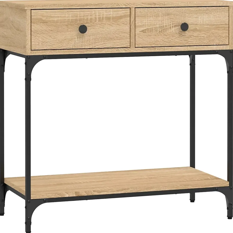 Table console chêne sonoma 75x34,5x75 cm bois d'ingénierie vidaXL