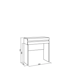 Table Console d'entrée 70x35x75cm avec tiroir couleur chêne