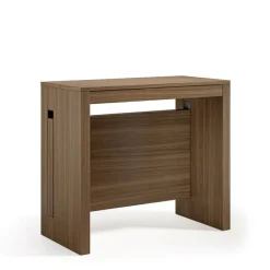 Table console extensible 8 couverts GRANDEZZA noyer 80 cm avec allonges intégrées TERRANEO