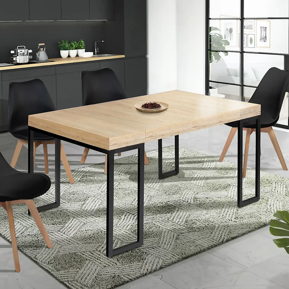 Table console extensible TORONTO 6 personnes 140 cm design industriel