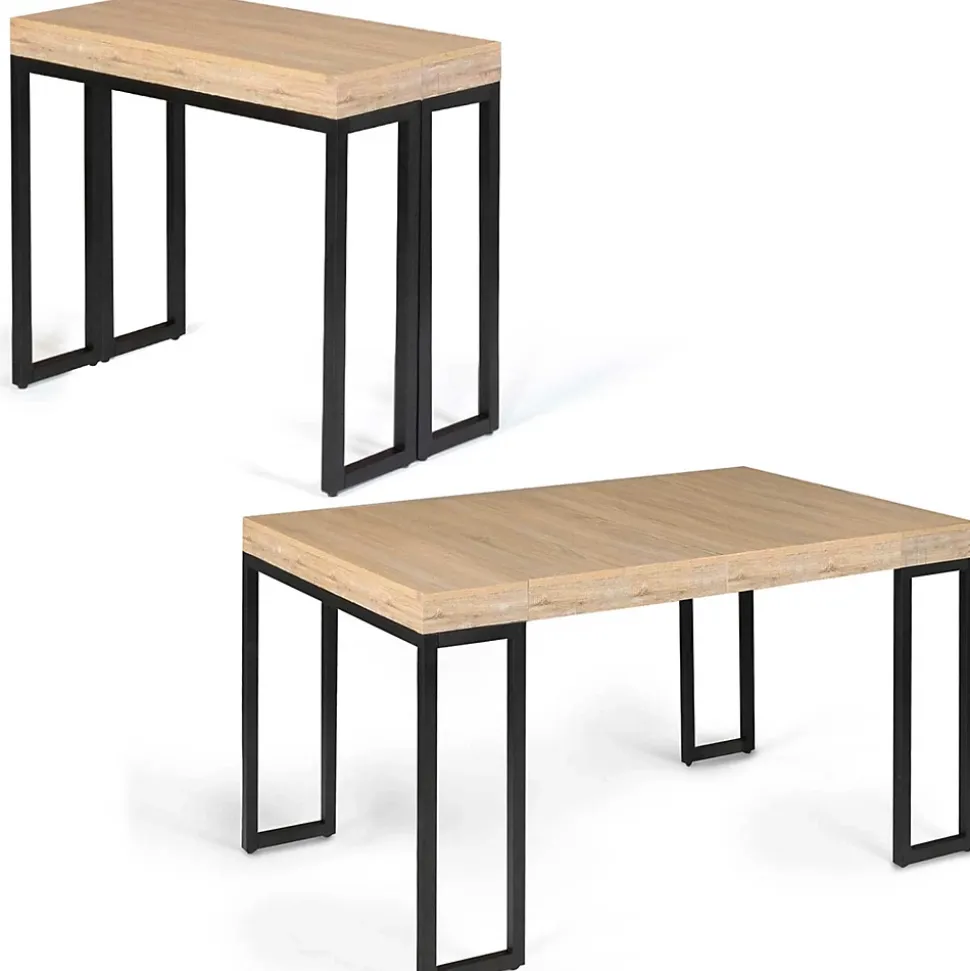 Table console extensible TORONTO 6 personnes 140 cm design industriel